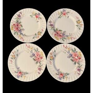 Set Of 4 Vintage Royal Doulton 6-5/8” Bread & Butter Plates Brown Backstamp
